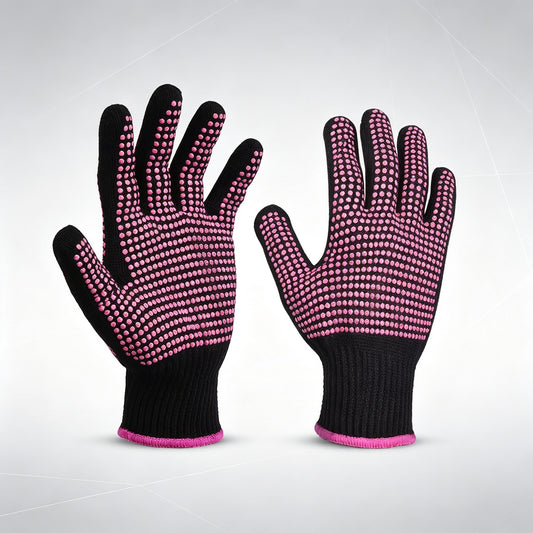 Professional Heat Resistant Glove for Hair Styling with Anti-Slip Silicone Dots