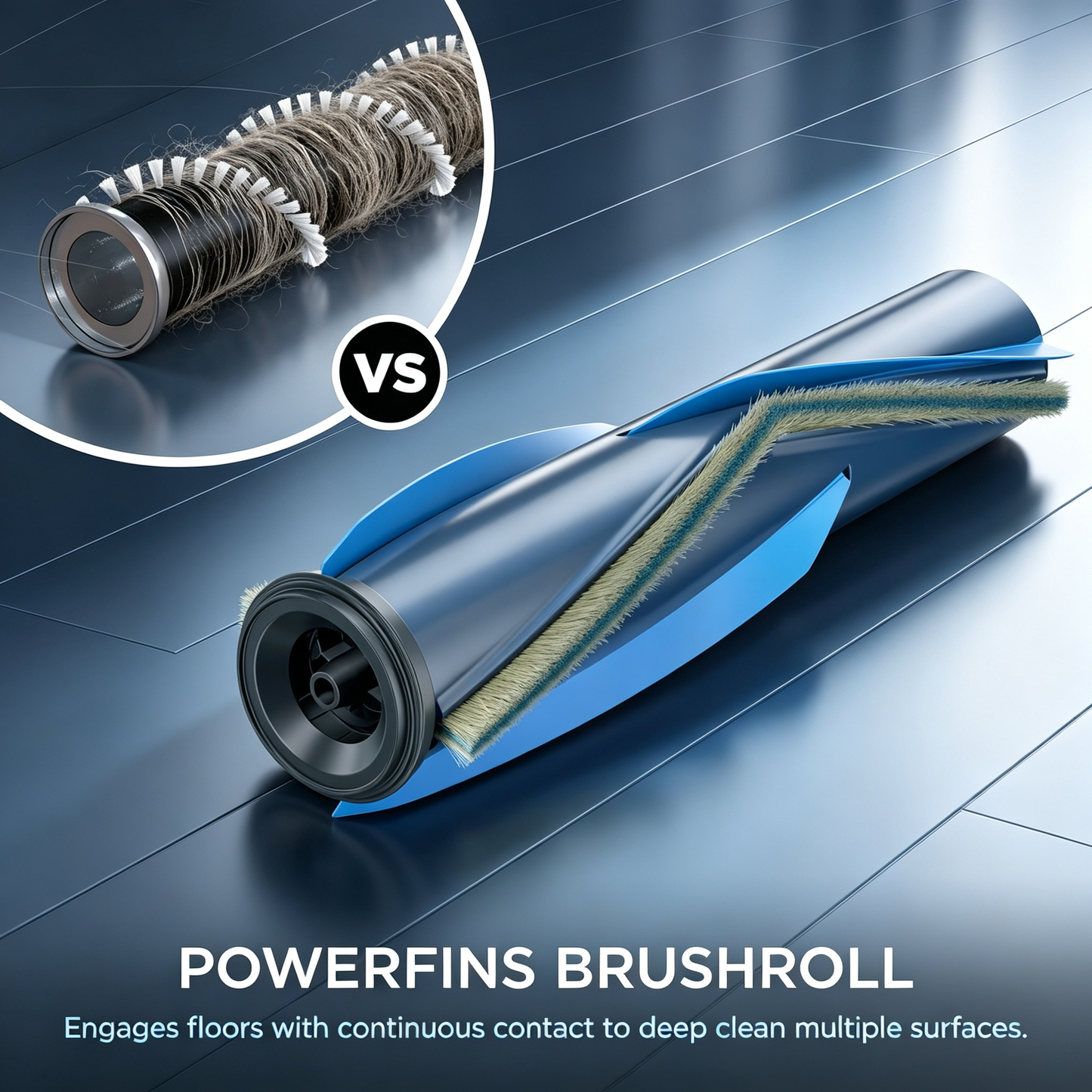 Cordless Stick Vacuum Cleaner, Powerfins Brushroll Handheld Vacuum for Home Hard Floor &amp; Carpet