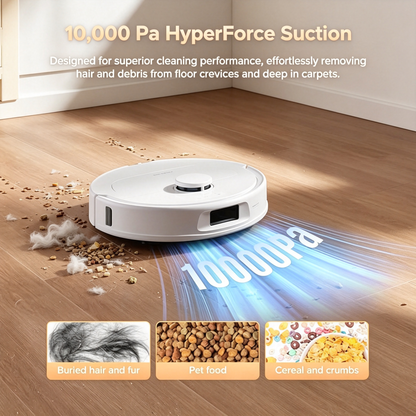 Robot Vacuum and Mop Combo with Multi‑Function Auto Dock, 10000Pa Suction Robotic Cleaner for Household Floor Cleaning