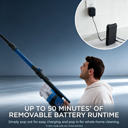 Cordless Stick Vacuum Cleaner, Powerfins Brushroll Handheld Vacuum for Home Hard Floor &amp; Carpet