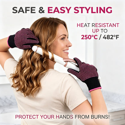 Professional Heat Resistant Glove for Hair Styling with Anti-Slip Silicone Dots