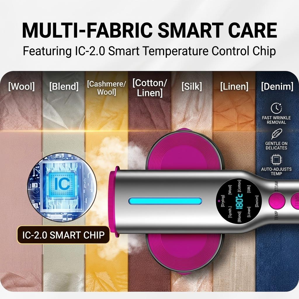 Travel Garment Steamer – 2-in-1 Vertical & Horizontal Steaming, Steam-Ready in 5 Seconds