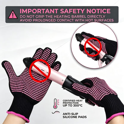 Professional Heat Resistant Glove for Hair Styling with Anti-Slip Silicone Dots