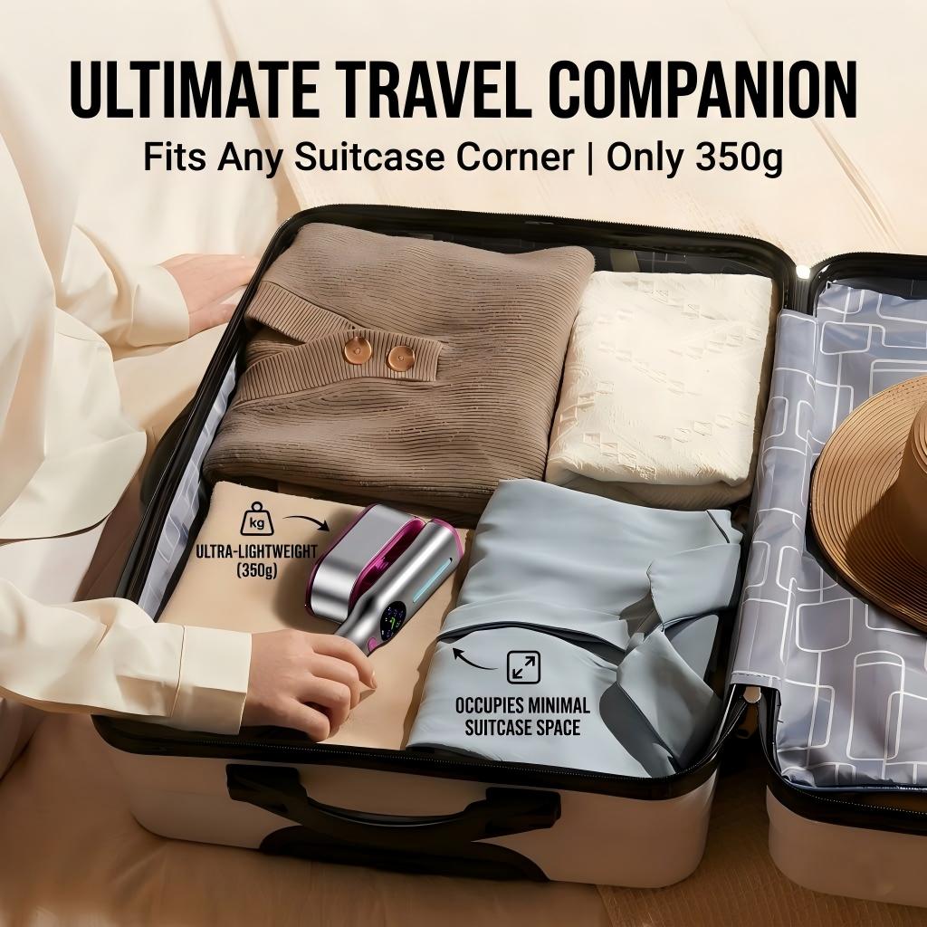 Travel Garment Steamer – 2-in-1 Vertical & Horizontal Steaming, Steam-Ready in 5 Seconds
